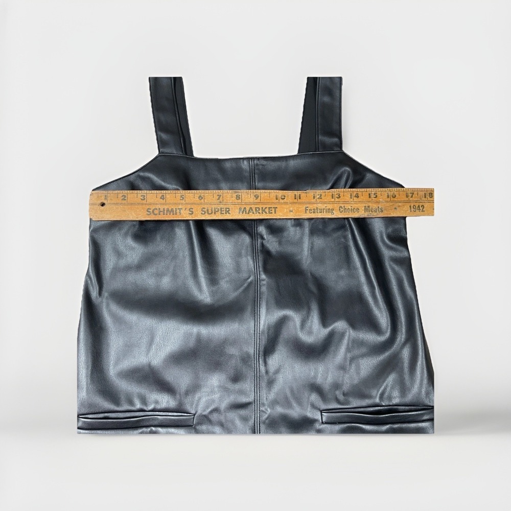 Abercrombie & Fitch Black‎ Faux Leather Sleeveless Mini Dress Size Medium - Picture 2 of 8